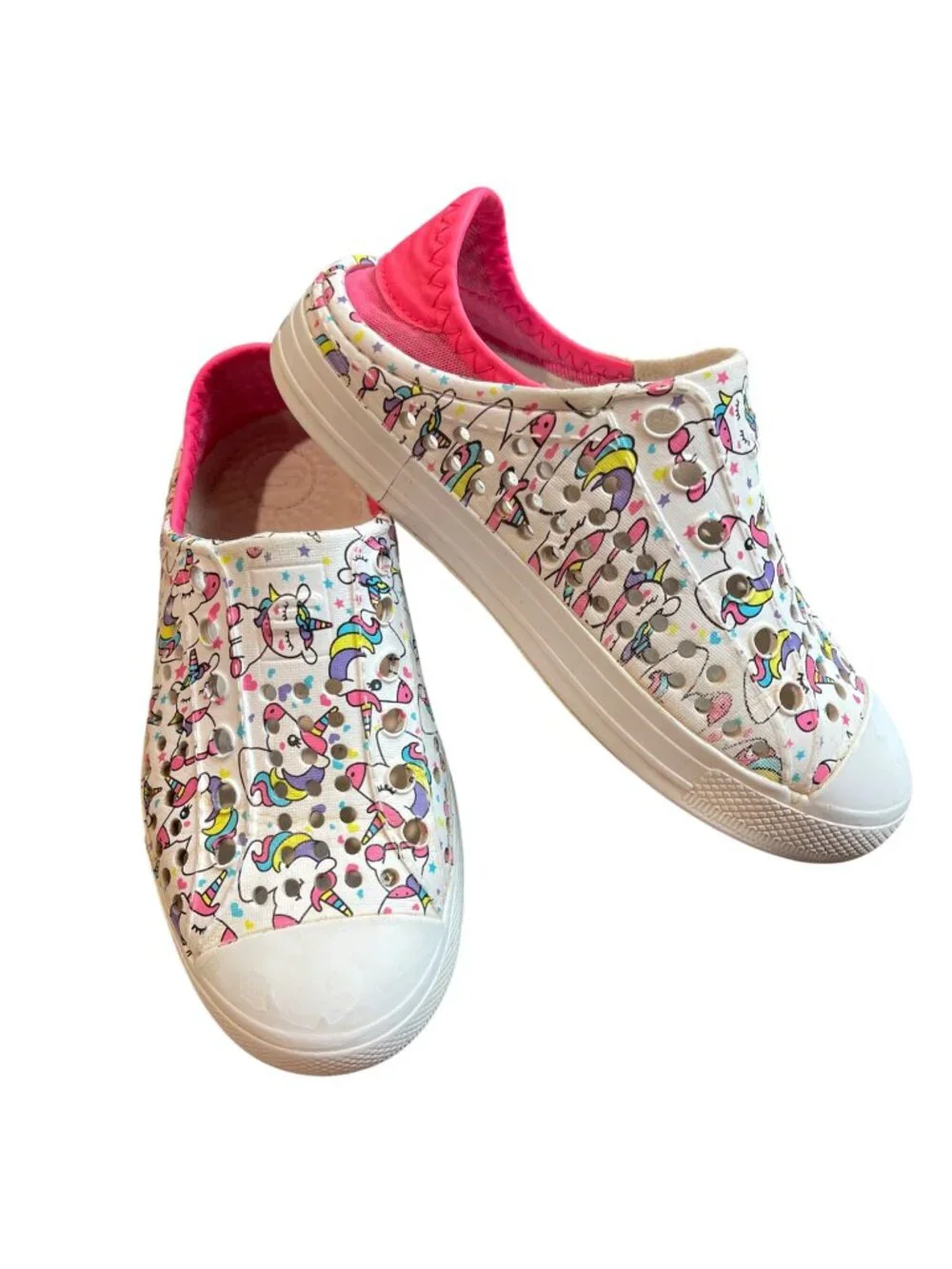 Skechers Foamies Guzman Steps Slip On Sneakers Little Girls Size 12 Unicorn Pink